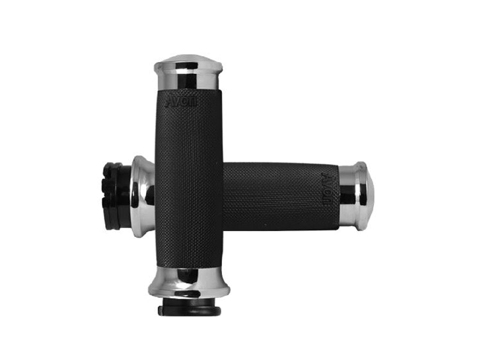 Custom Contour Handgrips - Chrome. Fits H-D with Throttle Cable.