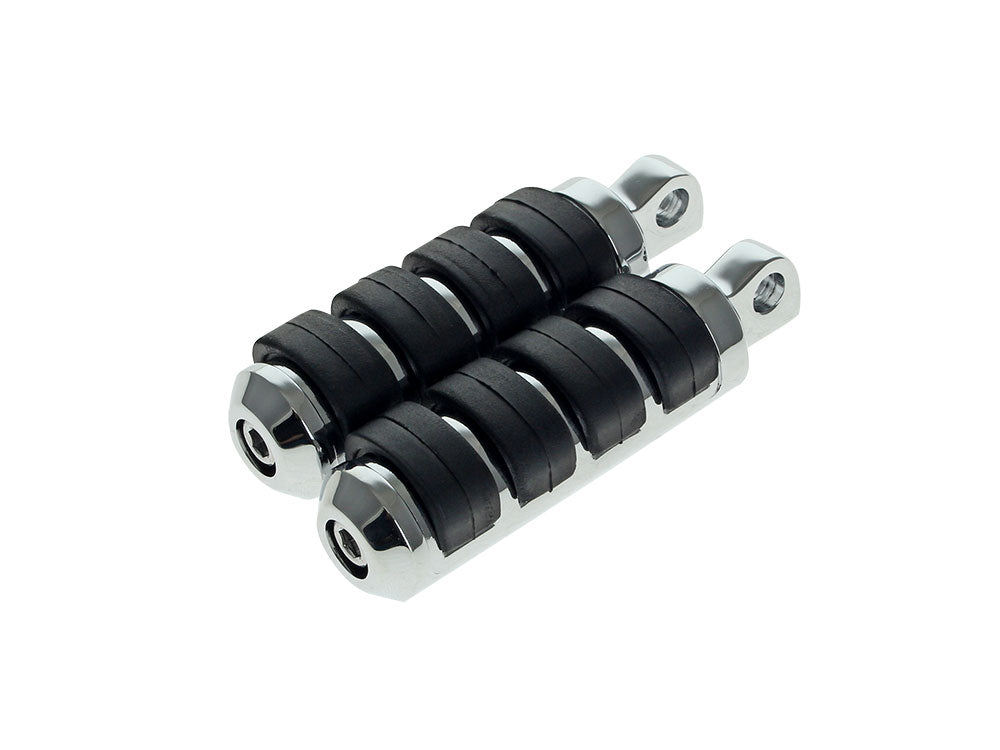 Comfort Iso Style Small Footpegs with Male Mounts - Chrome