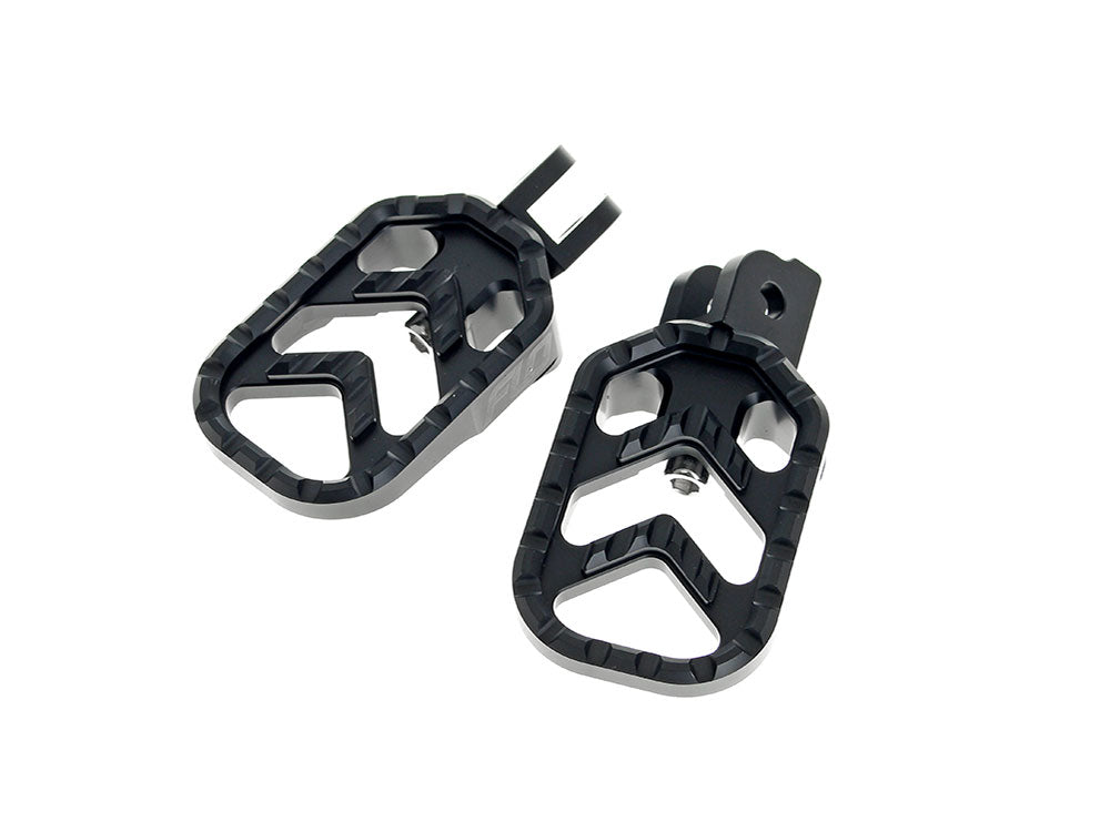 Savage Series Footpegs - Black. Fits Softail 2018up Front Rider