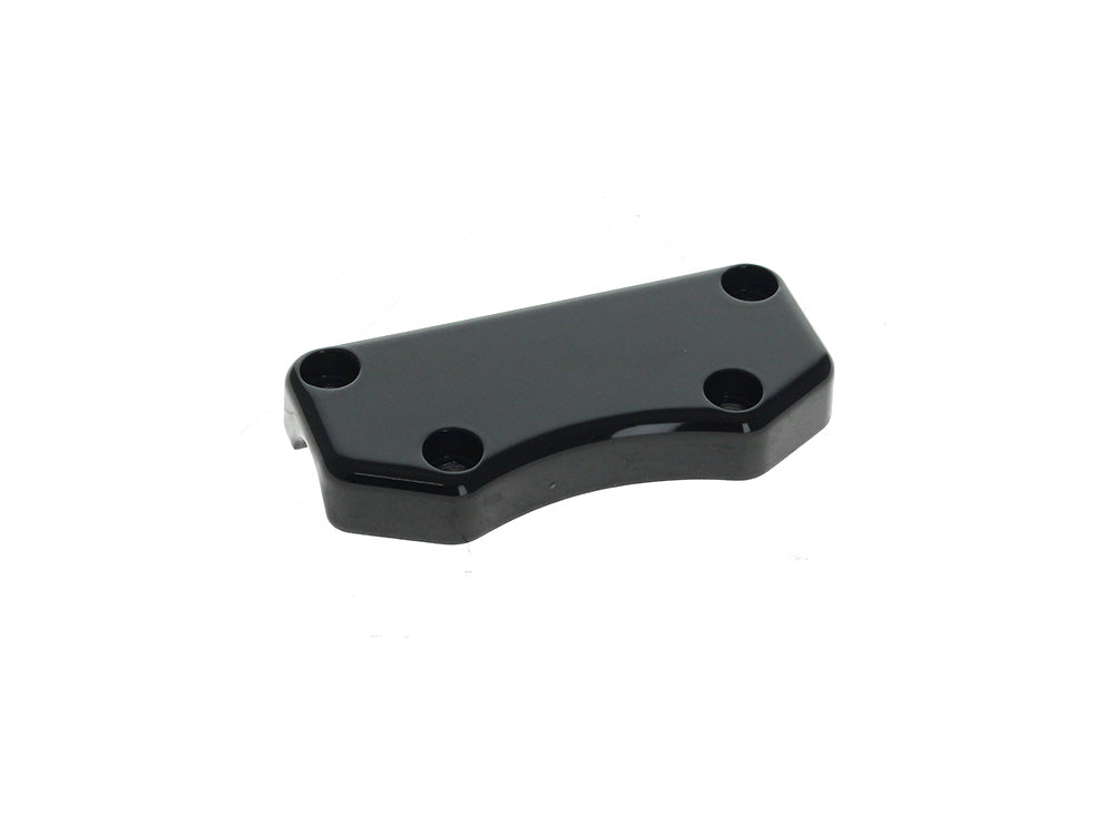 Smooth Handlebar Top Clamp with Exposed Bolts - Gloss Black