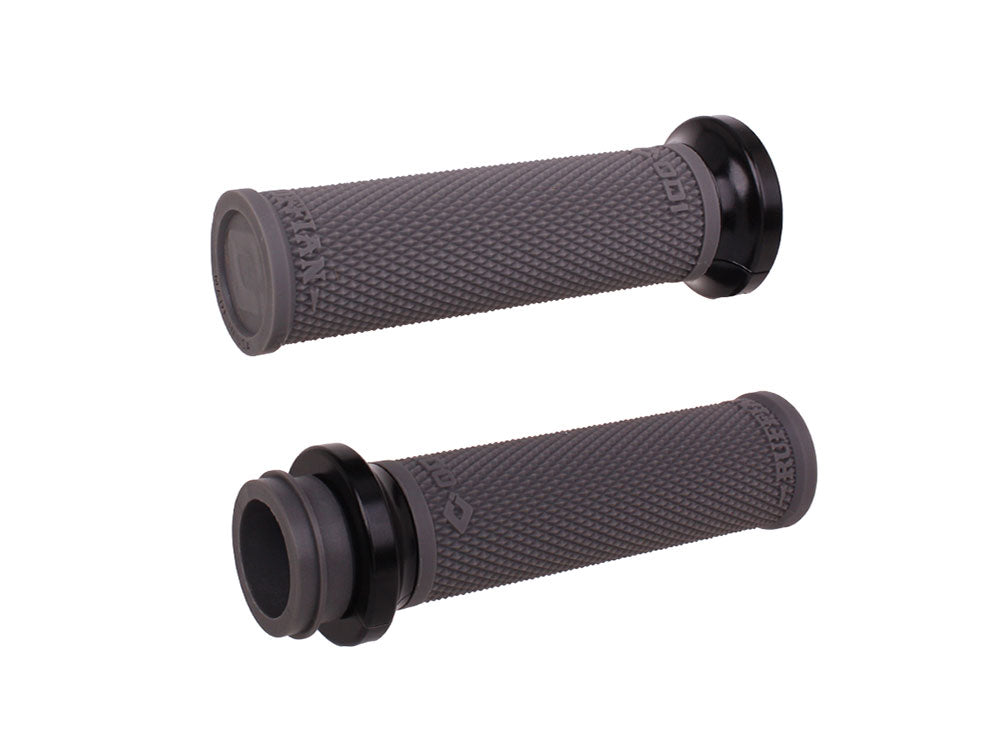 Ruffian Lock-On Handgrips - Graphite/Black. Fits Big Twin 2008-2024 with Throttle-by-Wire