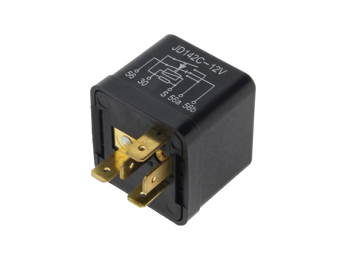 Headlight Hi-Low Beam Relay. Fits One Wire Button Style Switch.