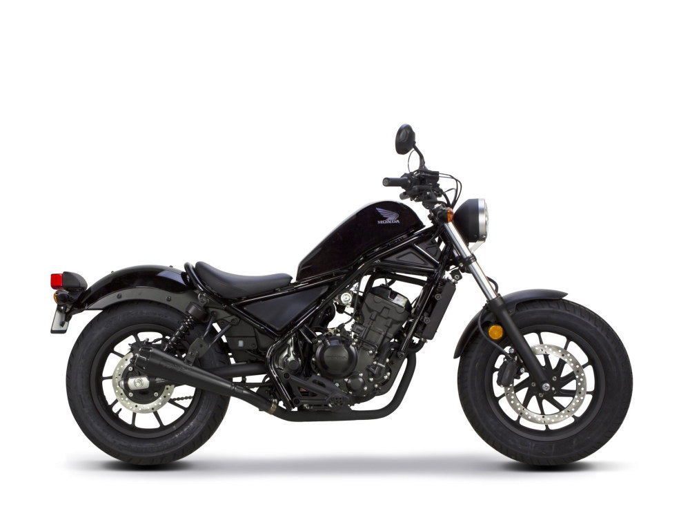 Comp-S Slip-On Muffler - Black with Carbon Fiber End Cap. Fits Honda CMX / Rebel 500cc 2017-2024