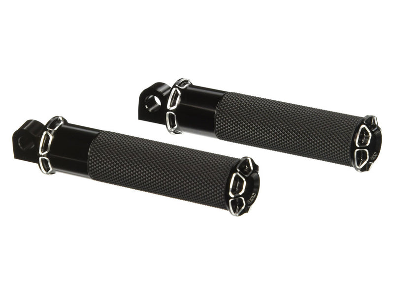 Beveled Fusion Footpegs - Black.