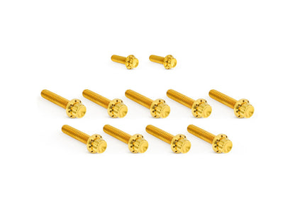 Titanium 12-Point Cam Cover Bolt Kit - Gold. Fits Most Touring 2017-2024 & Softail 2018-2024