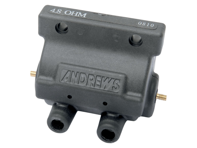 Ignition Coil - Black. Fits Big Twin & Sportster 1965-1998 with Points.