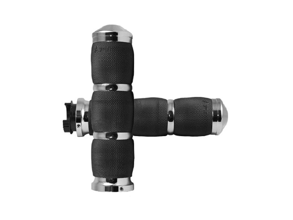 Air Cushion Handgrips - Chrome. Fits Various Metric Models.
