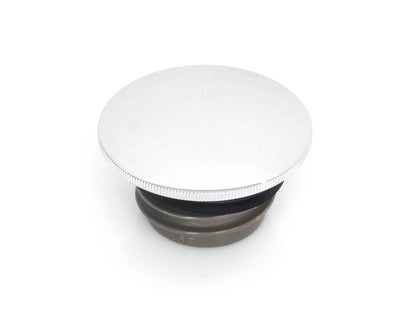 Low Profile Right Hand Vented Screw-In Fuel Cap - Chrome. Fits H-D Big Twin 1996up and Sportster 1996-2021.
