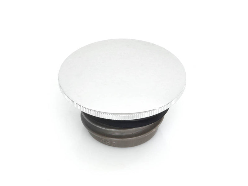 Low Profile Right Hand Vented Screw-In Fuel Cap - Chrome. Fits H-D Big Twin 1996up and Sportster 1996-2021.