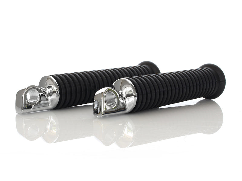 Extended Footpegs with Black Rubber & Male Mount.