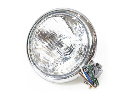 5-3/4in. Batz Style Headlight with Bottom Mount - Chrome.