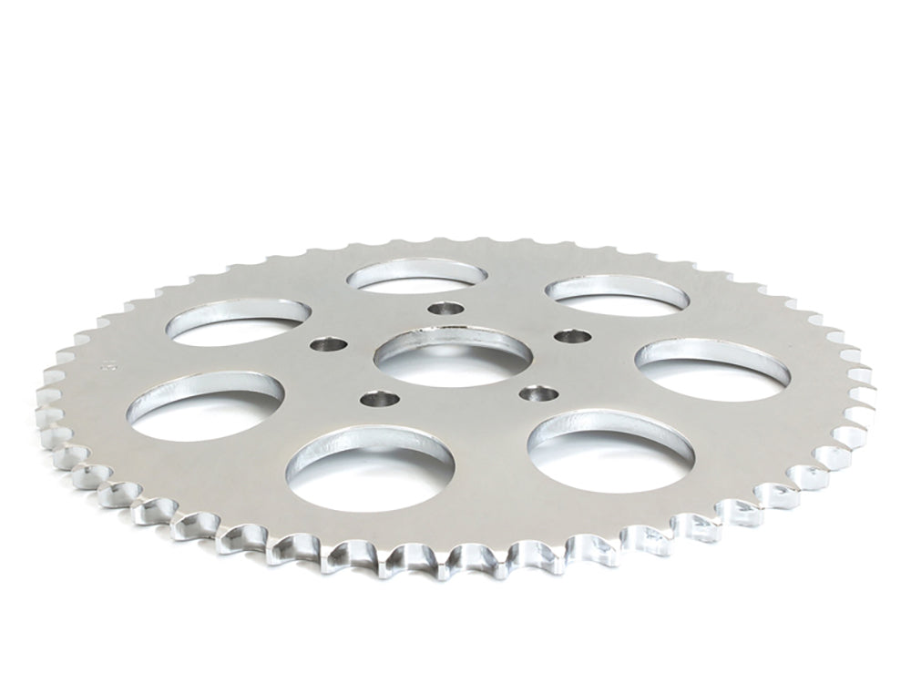 51 Tooth, 6mm Offset Steel Rear Chain Sprocket - Chrome. Fits Big Twin 1973-1999 & Sportster 1979-1981.