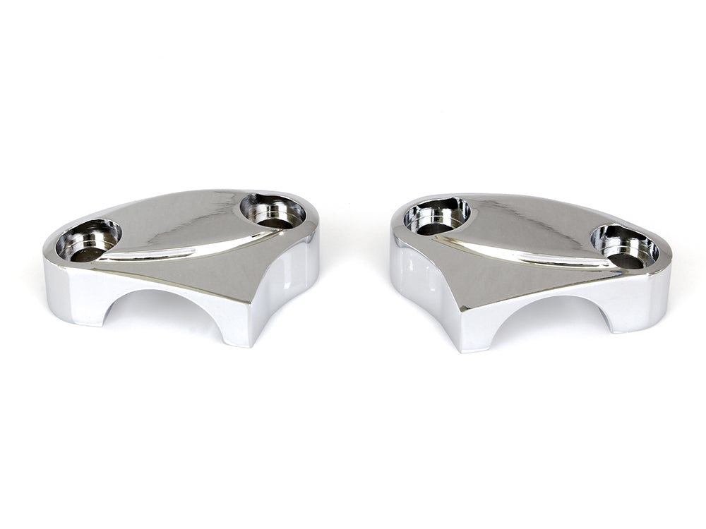 2 Piece Handle Bar Top Riser Clamps - Chrome.