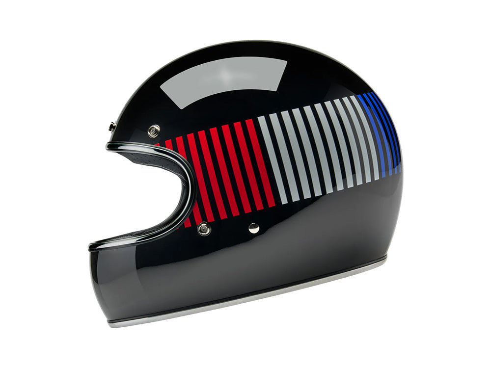 Gringo Helmet - Raceflow Gloss Black, Red, White & Blue. Size X-Large with ECE R22.06 Compliance