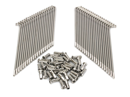 19in. Spokes - Polished Stainless Steel. Fits Original Style H-D Deep Drop Center Rim when used in conjunction with Narrow Glide Hub 1973up & OEM H-D Mid Glide Front Hub 2006up.