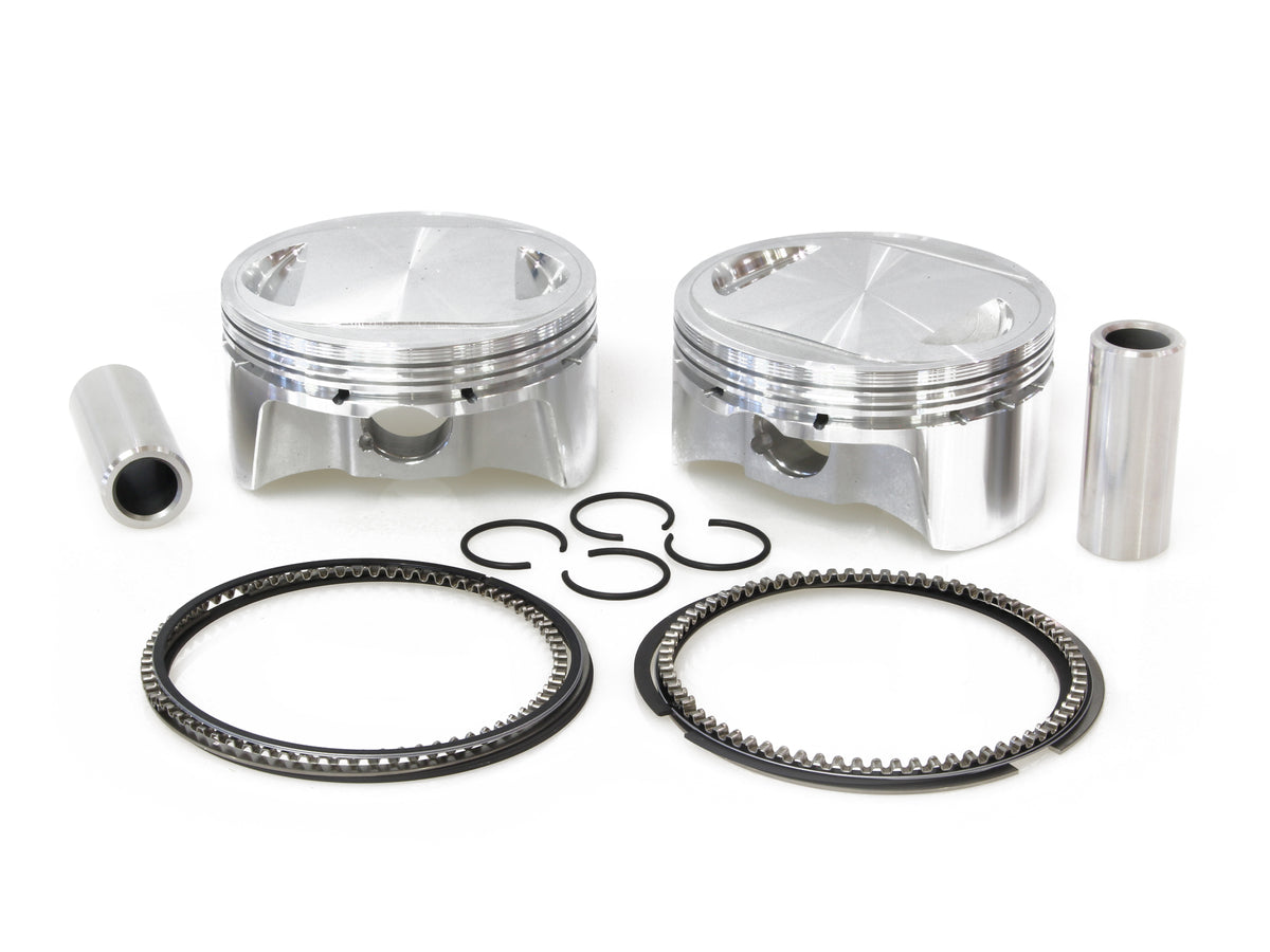 Standard Pistons with 10.75:1 Compression Ratio. Fits Twin Cam 2007-2017 96ci or 103ci to 107ci Big Bore Conversion.