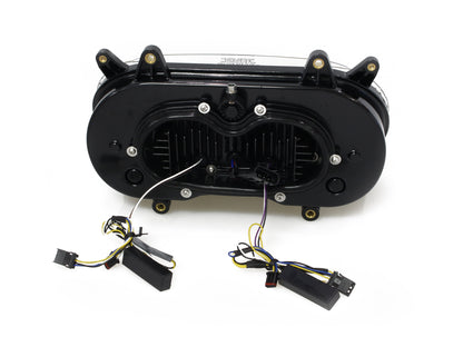 Dual LED HeadLight Kit with Integrated DRL Halos with Amber Turn Signals. Fits Road Glide 2015-2023