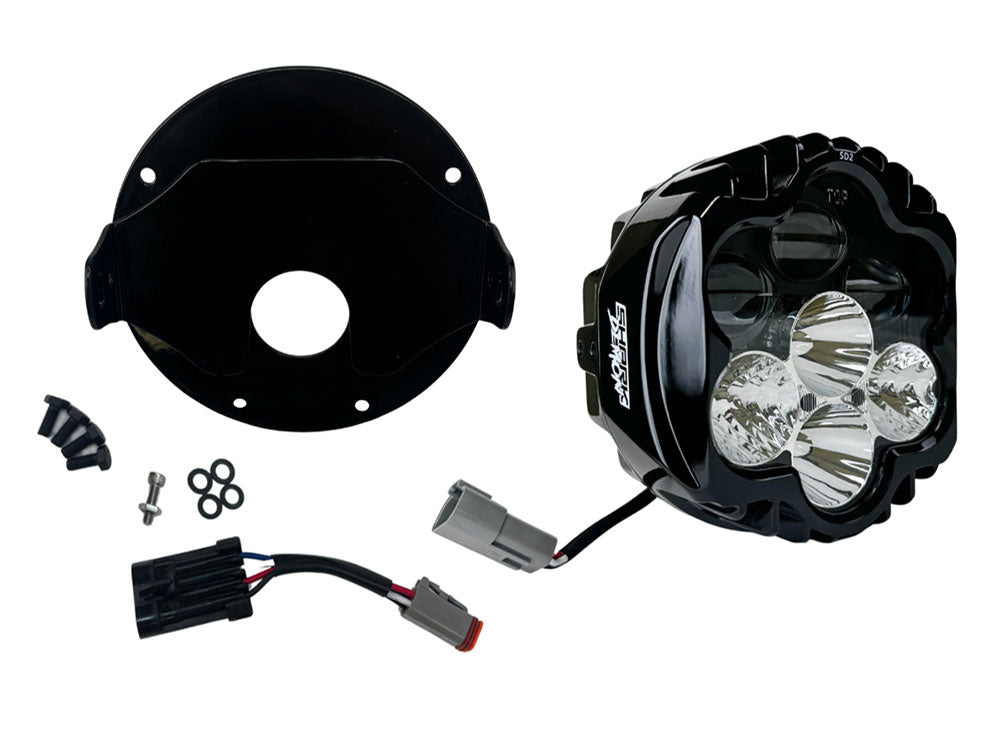 Shark Demon LED Headlight Kit - Black. Fits Softail Low Rider ST & El Diablo 2022up