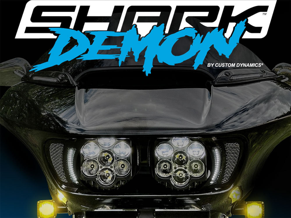 Shark Demon 2 Performance LED Headlight Kit - White & White. Fits Road Glide 2015-2023
