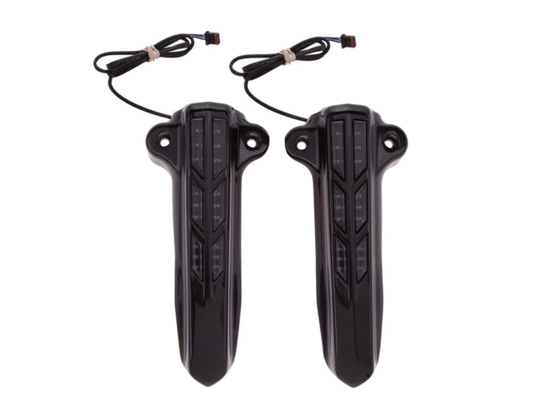 Forkini Lower LED Fork Leg Covers - Black. Fits Touring 2014up