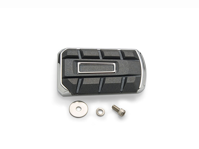 Chicane Brake Pedal Pad - Chrome. Fits Touring 1980up, FL Softail 1986-2017 & Dyna Switchback 2012-2016