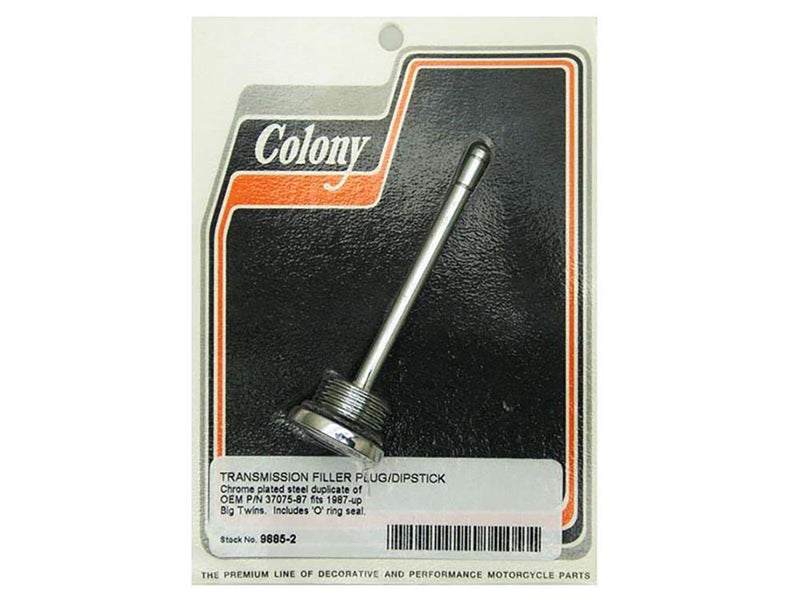 Transmission Oil Dipstick - Chrome. Fits 5Spd Big Twin 1987-2006
