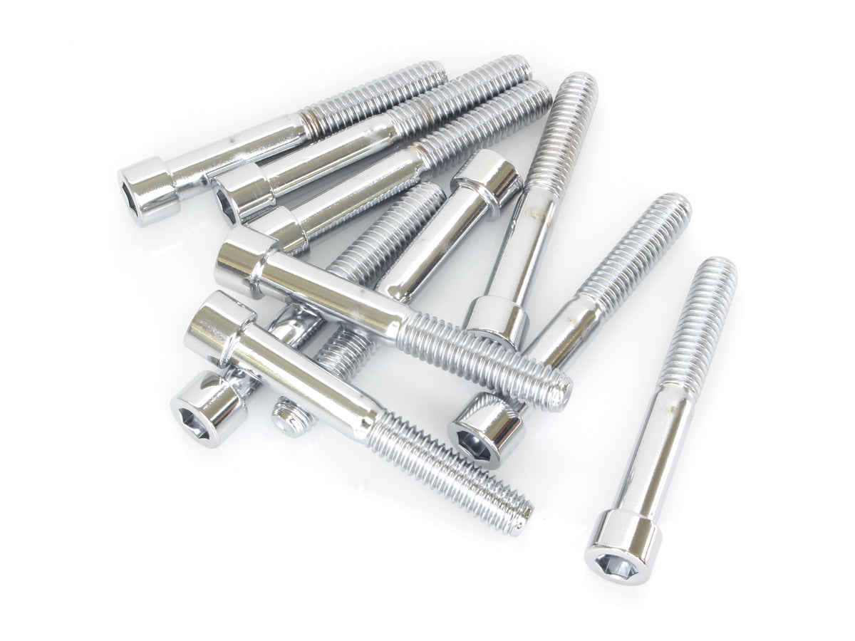 5/16-18 x 2-1/4in. UNC Polished Socket Head Allen Bolts - Chrome. Pack 10.