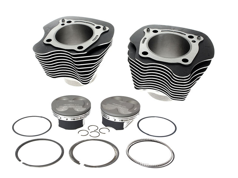 128ci Big Bore Kit with Highlighted Fins - Black. Includes KB 11.7:1 Compression Piston Kit. Fits Milwaukee-Eight 2017up 114ci or 117ci Engine