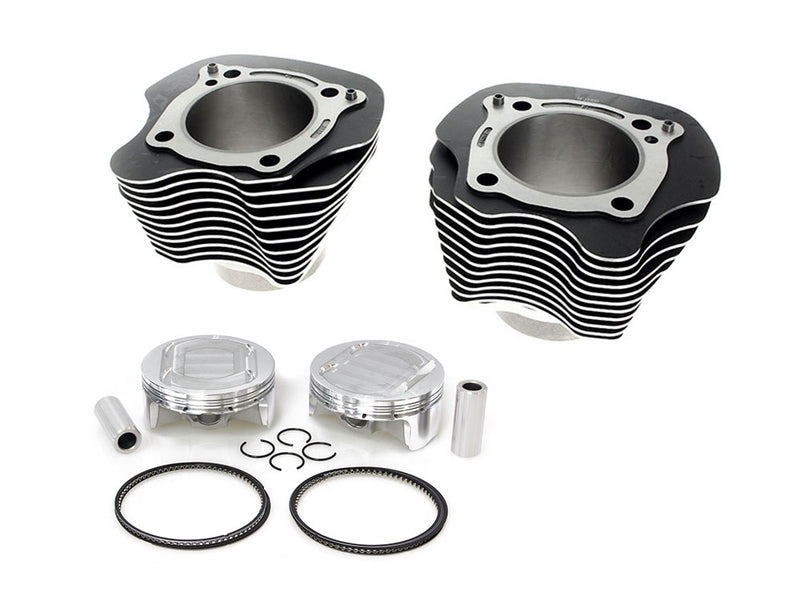 128ci Big Bore Kit with Highlighted Fins - Black. Includes CP Carrillo 11.5:1 Compression Piston Kit. Fits Milwaukee-Eight 2017up 114ci or 117ci Engine