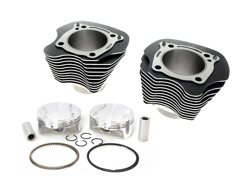 128ci Big Bore Kit with Highlighted Fins - Black. Includes CP Carrillo 12.0:1 Compression Piston Kit. Fits Milwaukee-Eight 2017up 114ci or 117ci Engine
