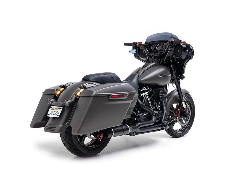 Bob Cat 2-into-1 Exhaust - Black with Carbon Fibre Sleeve Muffler. Fits Touring 2017-2023