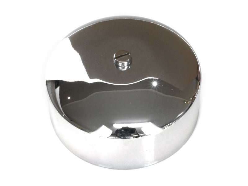Starter End Cover No Cut-Out - Chrome. Fits Sportster 1973-1980 with Hitatchi Starter & FL 1967-1980 with Prestolite Starter.