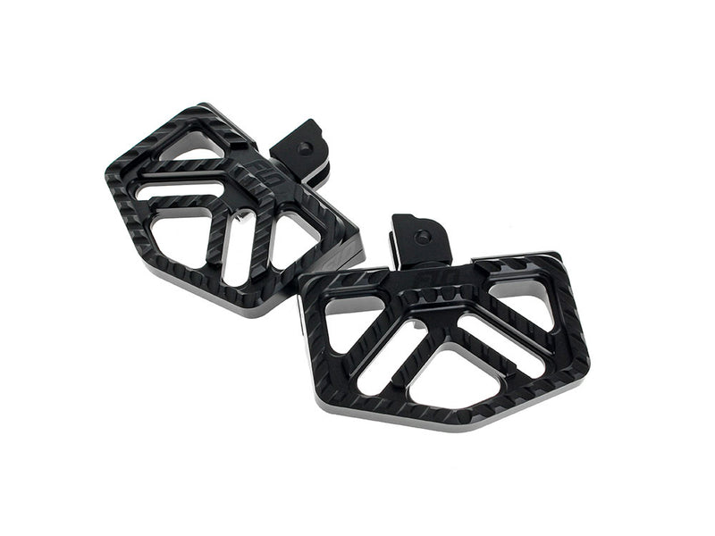 Savage Series Mini Floorboards - Black. Fits Softail 2018up Front Rider