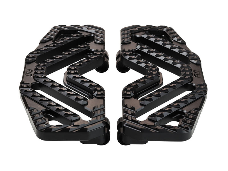 Savage Series Rider Floorboards - Black. Fits Touring 1980up, FL Softail 1986-2017 & Dyna Switchback 2012-2016