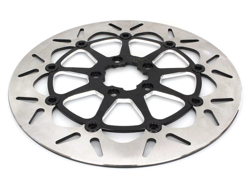 13in. Front Round Floating Disc Rotor with Contrast Cut Carrier. Fits most Big Twin 2000up when upgrading to 13in. x 6 Piston Caliper.