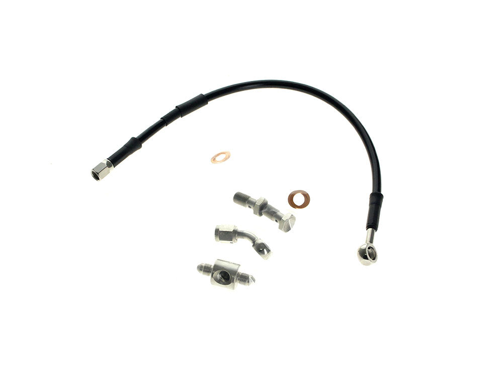 Rear Brake Line - Black. Fits Dyna 1991-1999