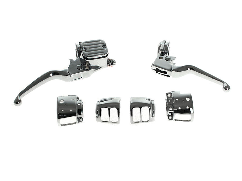 Handlebar Control Kit - Chrome. Fits Single Disc Softail 2011-2014 & Dyna 2012-2017
