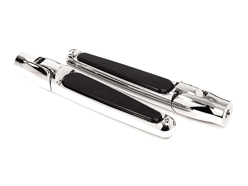 Folding Rear Footpegs with Rubber - Chrome.