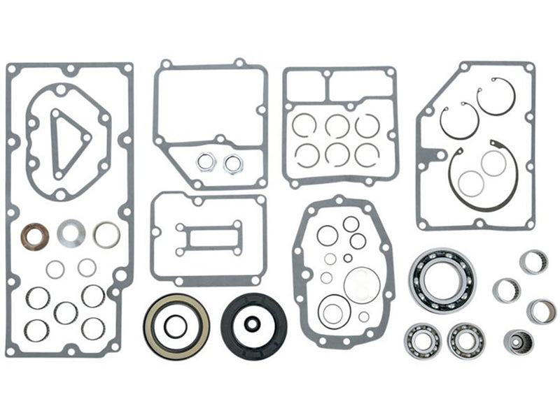 Transmission Rebuild Kit. Fits 5Spd Big Twin 1991-1998 & Aftermarket 6 Speed with the Smaller 1991-1998 Trapdoor Bearings.