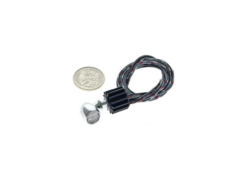 Atto DF Mini LED Turn Signal - Amber Turn - Red Run/Brake - Chrome.