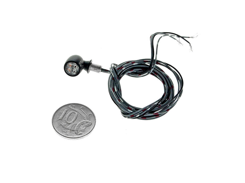 Atto DF Mini LED Turn Signal - Amber Turn - Red Run/Brake - Black.