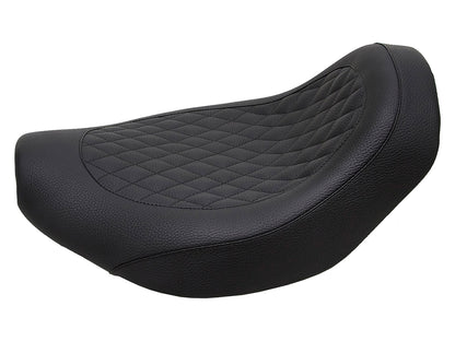 Fred Kodlin Diamond Stitch Solo Seat - Black. Fits Softail Breakout & Fatboy with Kodlin Fuel Tank & Rear Fender.