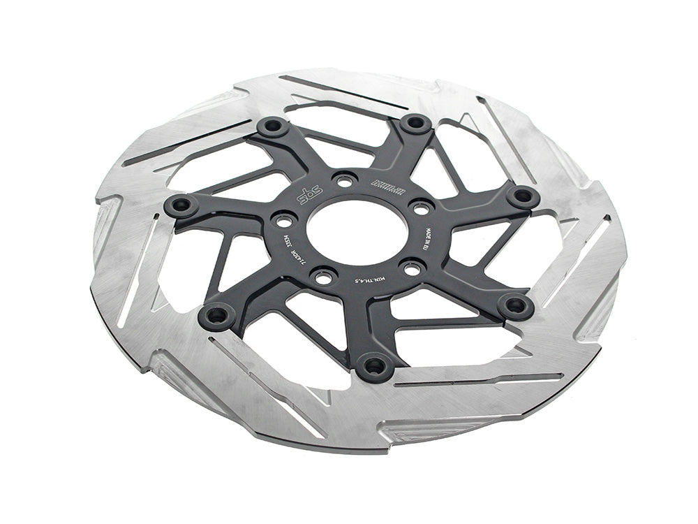 11.8in. Right Hand Front 7-Spoke Disc Rotor - Polished Band & Black Carrier.
