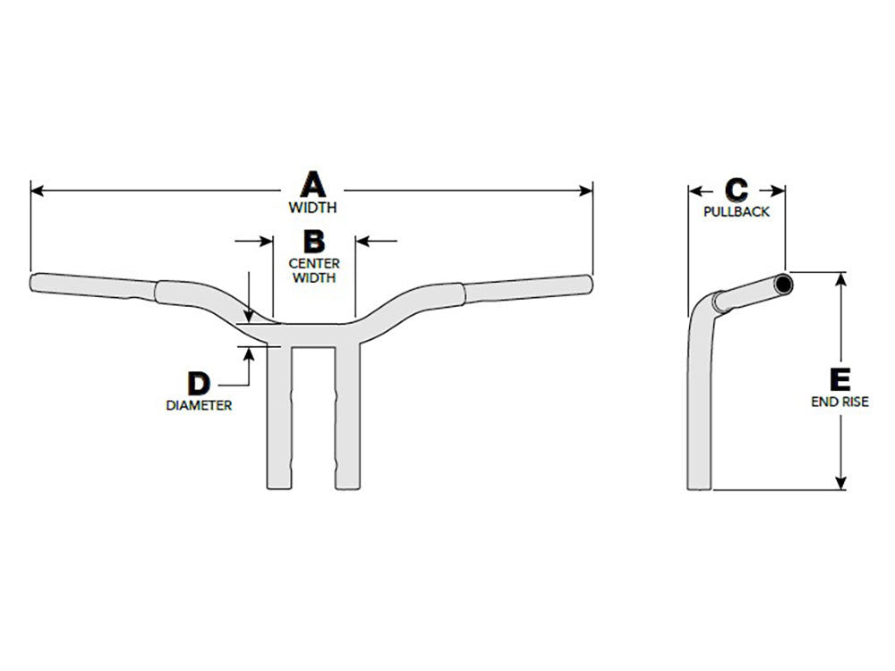 12in. x 1-1/4in. Straight One Piece Kage Fighter Handlebar - Gloss Black.