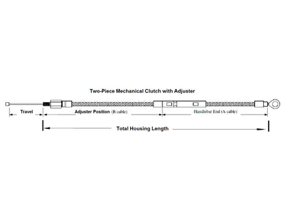 57in. Clutch Cable - Sterling Chromite. Fits Sportster 1986-2003.