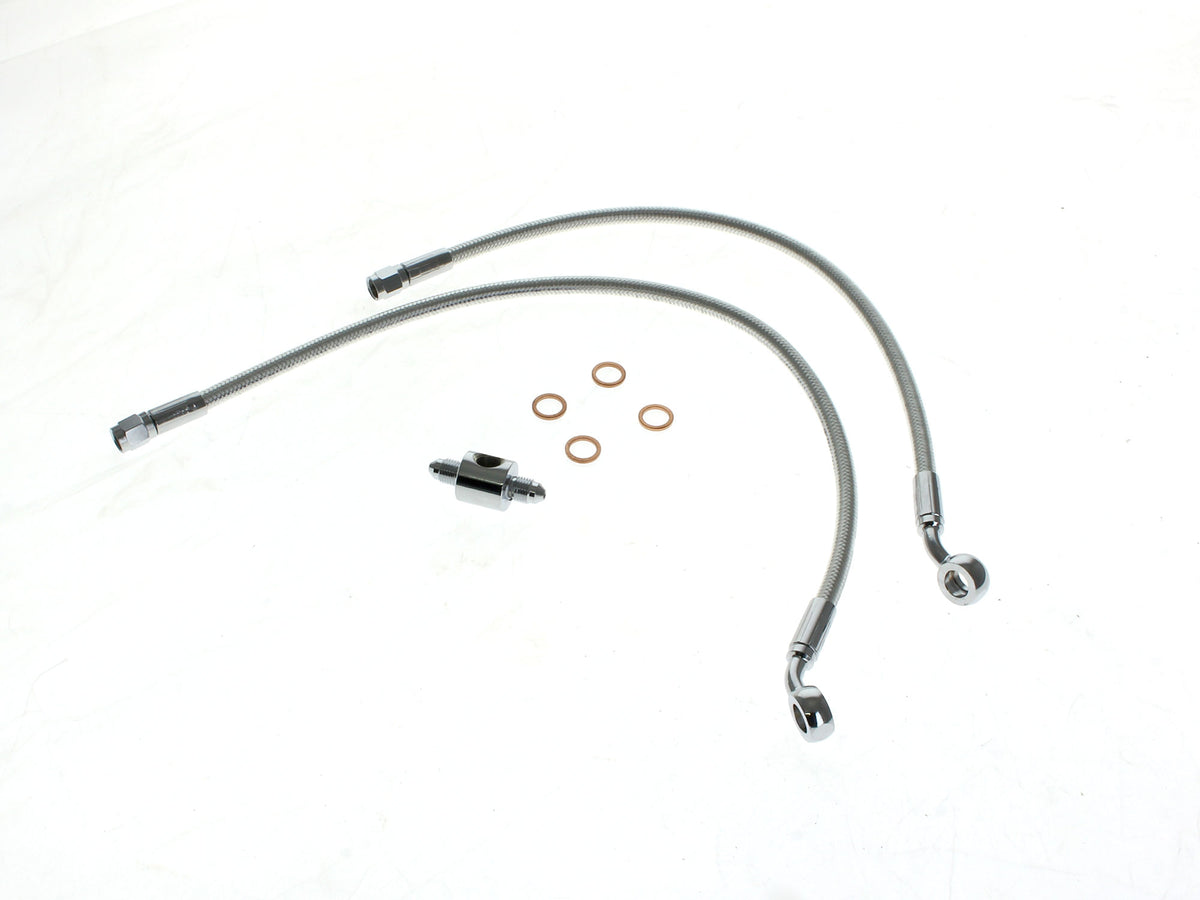 Rear Brake Line - Sterling Chromite. Fits FX Softail 1987-1999