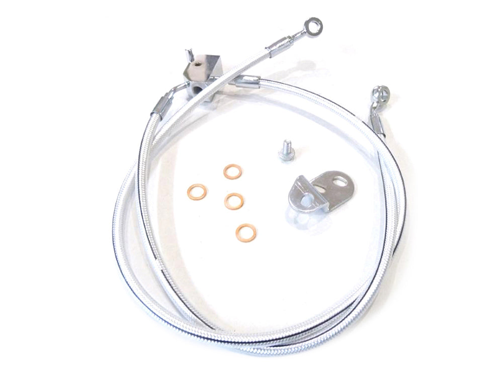 Rear Brake Line - Sterling Chromite. Fits FX Softail 2006 Models with 200 Tyre