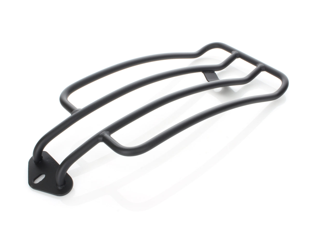 Solo Seat Luggage Rack - Matte Black. Fits Softail Slim 2012-2017 & Blackline 2011-2013.