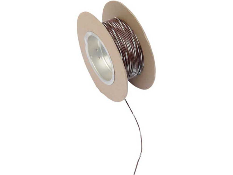18-Gauge Wire - Brown with White Stripe.