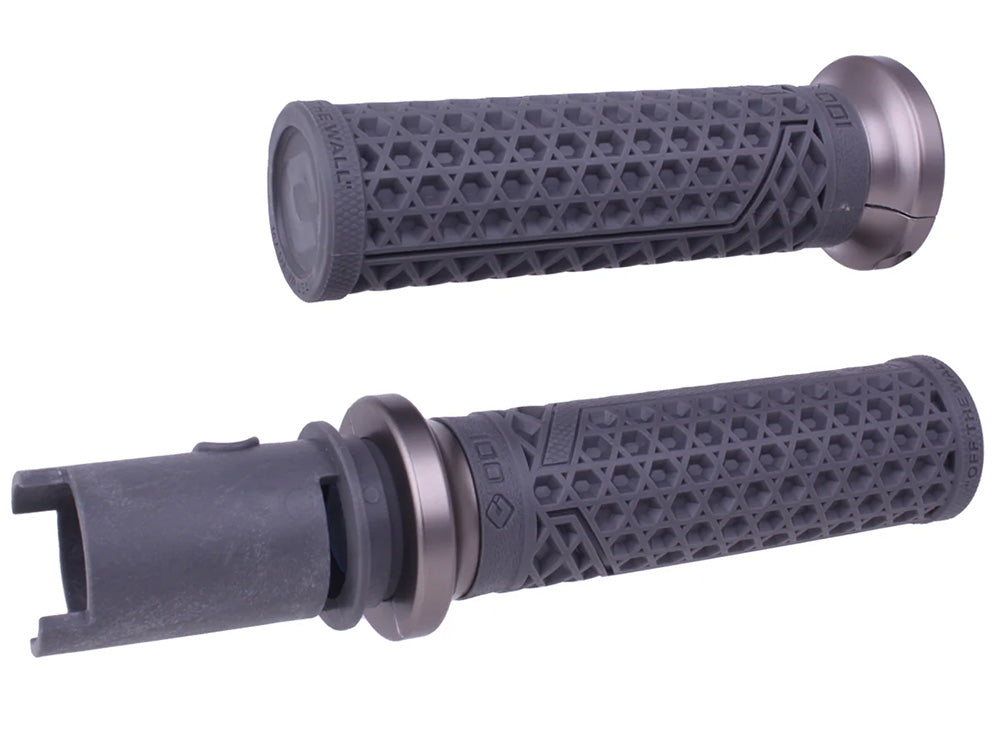 Vans Signature Lock-On Handgrips - Graphite/Gun Metal. Fits CVO Touring 2023up, Street Glide & Road Glide 2024up, Touring 2025up & Softail 2025up